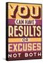 Results Not Excuses-Vintage Vector Studio-Framed Stretched Canvas