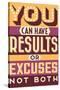 Results Not Excuses-Vintage Vector Studio-Stretched Canvas