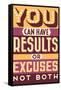 Results Not Excuses-Vintage Vector Studio-Framed Stretched Canvas