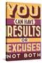 Results Not Excuses-Vintage Vector Studio-Stretched Canvas