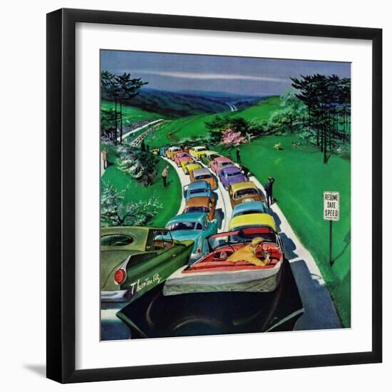 "Resume Safe Speed", May 30, 1959-Thornton Utz-Framed Giclee Print