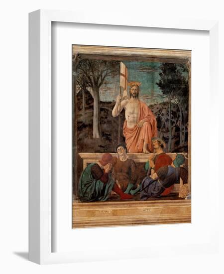 Resurrection of Christ,  by Piero della Francesca, 1450-63. Palazzo del Comune, Arezzo, Italy-Piero della Francesca-Framed Art Print