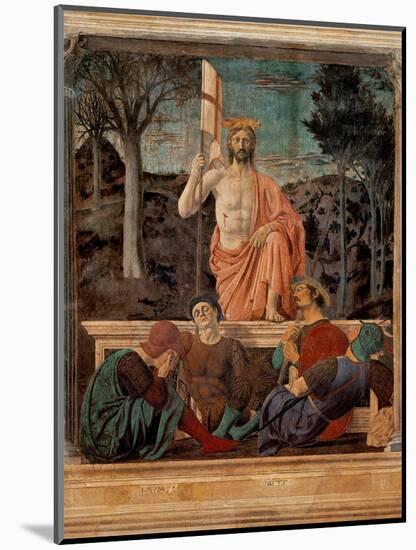 Resurrection of Christ,  by Piero della Francesca, 1450-63. Palazzo del Comune, Arezzo, Italy-Piero della Francesca-Mounted Art Print