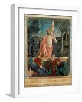 Resurrection of Christ,  by Piero della Francesca, 1450-63. Palazzo del Comune, Arezzo, Italy-Piero della Francesca-Framed Art Print