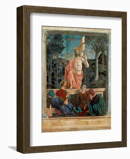 Resurrection of Christ,  by Piero della Francesca, 1450-63. Palazzo del Comune, Arezzo, Italy-Piero della Francesca-Framed Art Print