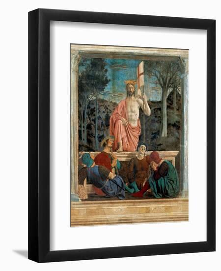 Resurrection of Christ,  by Piero della Francesca, 1450-63. Palazzo del Comune, Arezzo, Italy-Piero della Francesca-Framed Art Print