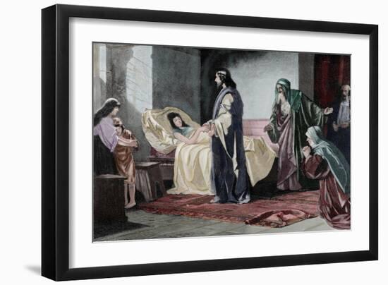 Resurrection of Jairus' Daughter, by Rusing-null-Framed Giclee Print