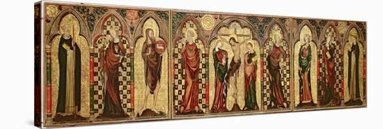 Retable Depicting the Crucifixion with Eight Saints, C.1300-English School-Stretched Canvas