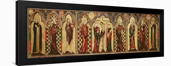 Retable Depicting the Crucifixion with Eight Saints, C.1300-English School-Framed Giclee Print