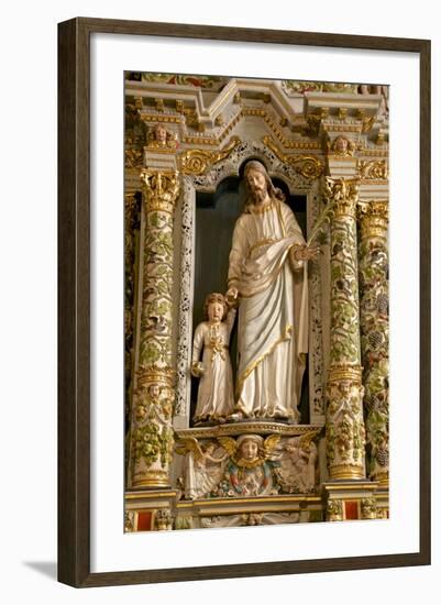 Retable in the Rosary Detail Dating from the 17th Century Showing St. Joseph and Child-Guy Thouvenin-Framed Photographic Print