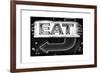 Retail Signage "Eat", Restaurant Sign, New Yorka, White Frame, Full Size Photography-Philippe Hugonnard-Framed Photographic Print