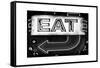 Retail Signage "Eat", Restaurant Sign, New Yorka, White Frame, Full Size Photography-Philippe Hugonnard-Framed Stretched Canvas