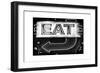 Retail Signage "Eat", Restaurant Sign, New Yorka, White Frame, Full Size Photography-Philippe Hugonnard-Framed Photographic Print