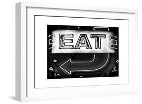 Retail Signage "Eat", Restaurant Sign, New Yorka, White Frame, Full Size Photography-Philippe Hugonnard-Framed Photographic Print