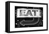 Retail Signage "Eat", Restaurant Sign, New Yorka, White Frame, Full Size Photography-Philippe Hugonnard-Framed Stretched Canvas