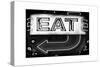 Retail Signage "Eat", Restaurant Sign, New Yorka, White Frame, Full Size Photography-Philippe Hugonnard-Stretched Canvas