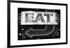 Retail Signage "Eat", Restaurant Sign, New Yorka, White Frame, Full Size Photography-Philippe Hugonnard-Framed Photographic Print