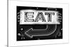 Retail Signage "Eat", Restaurant Sign, New Yorka, White Frame, Full Size Photography-Philippe Hugonnard-Stretched Canvas