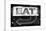 Retail Signage "Eat", Restaurant Sign, New Yorka, White Frame, Full Size Photography-Philippe Hugonnard-Stretched Canvas