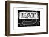 Retail Signage "Eat", Restaurant Sign, New Yorka, White Frame, Full Size Photography-Philippe Hugonnard-Framed Photographic Print