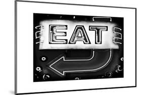 Retail Signage "Eat", Restaurant Sign, New Yorka, White Frame, Full Size Photography-Philippe Hugonnard-Mounted Photographic Print