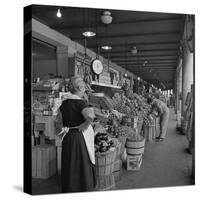 Retail Vegetable Markets Line the Decatur Street Side of the French Market-null-Stretched Canvas