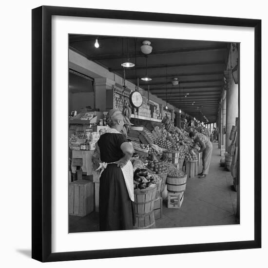 Retail Vegetable Markets Line the Decatur Street Side of the French Market-null-Framed Premium Photographic Print