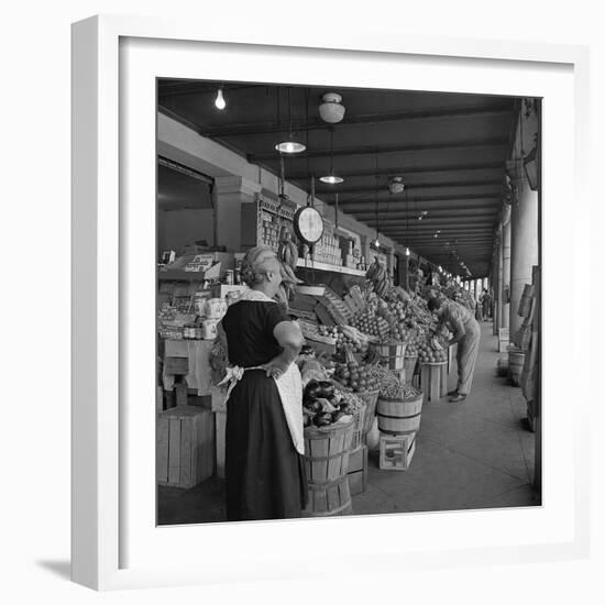 Retail Vegetable Markets Line the Decatur Street Side of the French Market-null-Framed Photographic Print