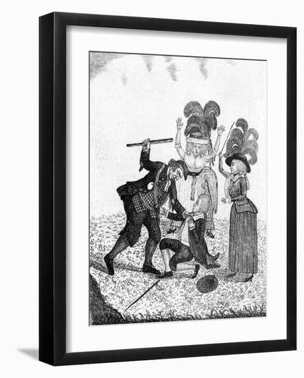 Retaliation, or the Cudgeller Caught'-John Kay-Framed Art Print