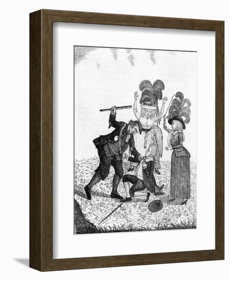 Retaliation, or the Cudgeller Caught'-John Kay-Framed Art Print