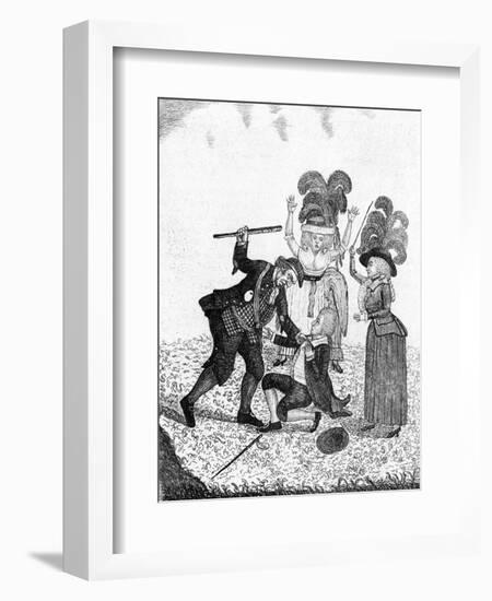 Retaliation, or the Cudgeller Caught'-John Kay-Framed Art Print