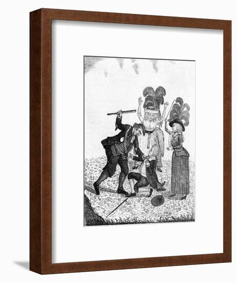 Retaliation, or the Cudgeller Caught'-John Kay-Framed Art Print