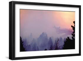 Retardent Drops over Forest Fire-Bob Nichols-Framed Art Print