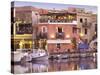 Rethymnon Old Port and Restaurants, Crete Island, Greek Islands, Greece, Europe-Sakis Papadopoulos-Stretched Canvas