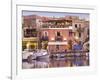 Rethymnon Old Port and Restaurants, Crete Island, Greek Islands, Greece, Europe-Sakis Papadopoulos-Framed Photographic Print