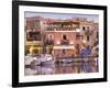 Rethymnon Old Port and Restaurants, Crete Island, Greek Islands, Greece, Europe-Sakis Papadopoulos-Framed Photographic Print