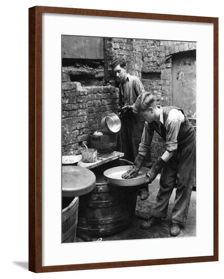 Retinning' Pots and Pans--Framed Photographic Print