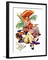 "Retired Couple at Beach,"February 20, 1937-Joseph Christian Leyendecker-Framed Giclee Print