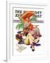 "Retired Couple at Beach," Saturday Evening Post Cover, February 20, 1937-Joseph Christian Leyendecker-Framed Giclee Print