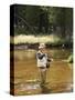 Retired Man Fly-Fishing-Bill Bachmann-Stretched Canvas
