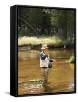 Retired Man Fly-Fishing-Bill Bachmann-Framed Stretched Canvas
