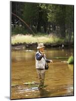 Retired Man Fly-Fishing-Bill Bachmann-Mounted Photographic Print