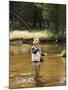 Retired Man Fly-Fishing-Bill Bachmann-Mounted Photographic Print