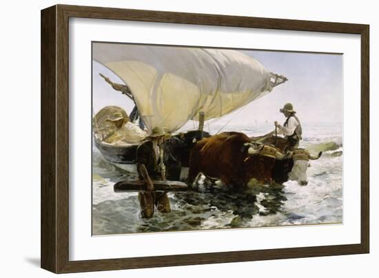 Retour de pêche, halage de la barque-Joaquín Sorolla y Bastida-Framed Giclee Print