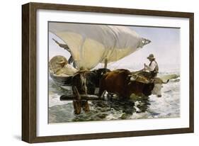 Retour de pêche, halage de la barque-Joaquín Sorolla y Bastida-Framed Giclee Print