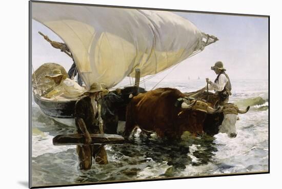 Retour de pêche, halage de la barque-Joaquín Sorolla y Bastida-Mounted Giclee Print