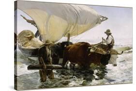 Retour de pêche, halage de la barque-Joaquín Sorolla y Bastida-Stretched Canvas