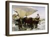 Retour de pêche, halage de la barque-Joaquín Sorolla y Bastida-Framed Premium Giclee Print