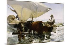 Retour de pêche, halage de la barque-Joaquín Sorolla y Bastida-Mounted Giclee Print