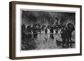 Retour Des Champs-Elysees, C1870-1900-Felix Hilaire Buhot-Framed Giclee Print